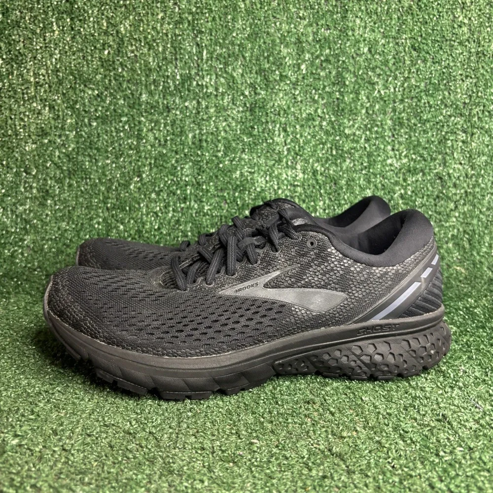 Brooks Ghost 11 Running Cushioned Breathable Triple Black‎ Sneakers Mens Size 10